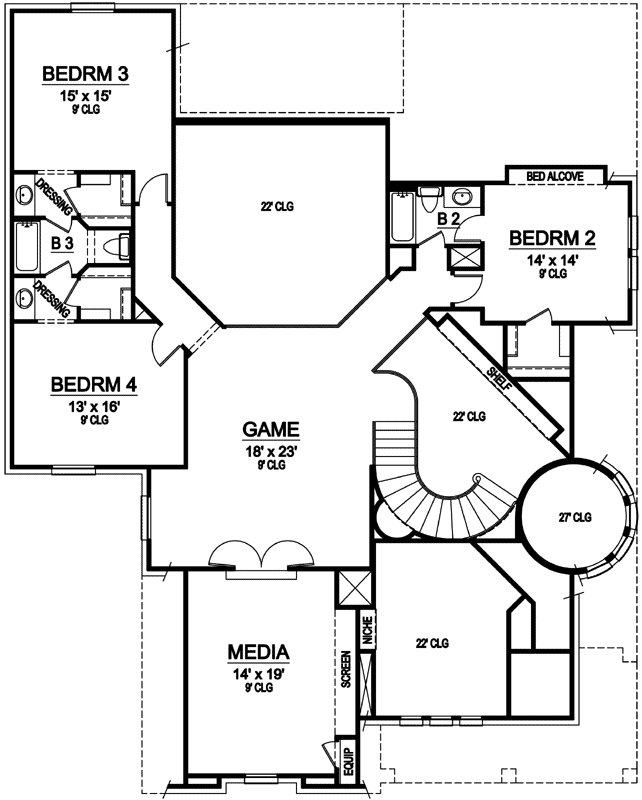 Upper/Second Floor Plan: 63-343