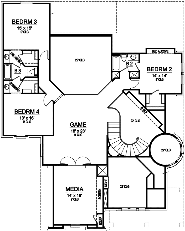 Upper/Second Floor Plan: 63-344