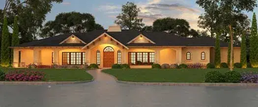 Traditional house plans 63-348 - front exterior, 5,599 sq ft, 3 bed, 3 bath house plans | Monster House Plans