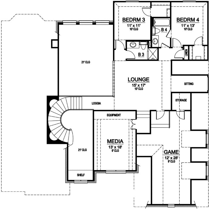 Upper/Second Floor Plan: 63-349