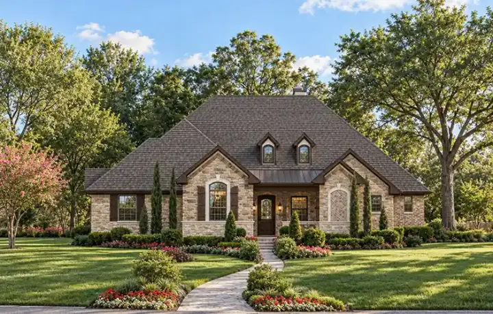 Traditional house plans 63-357 - front exterior, 3,414 sq ft, 4 bed, 3 bath house plans | Monster House Plans