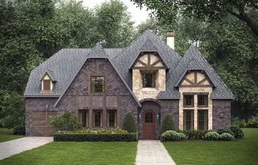 English Country house plans 63-363 - front exterior, 5,253 sq ft, 4 bed, 3 bath house plans | Monster House Plans