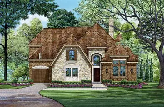 English Country house plans 63-364 - front exterior, 5,253 sq ft, 4 bed, 3 bath house plans | Monster House Plans