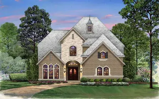 European house plans 63-367 - front exterior, 5,887 sq ft, 4 bed, 3 bath house plans | Monster House Plans