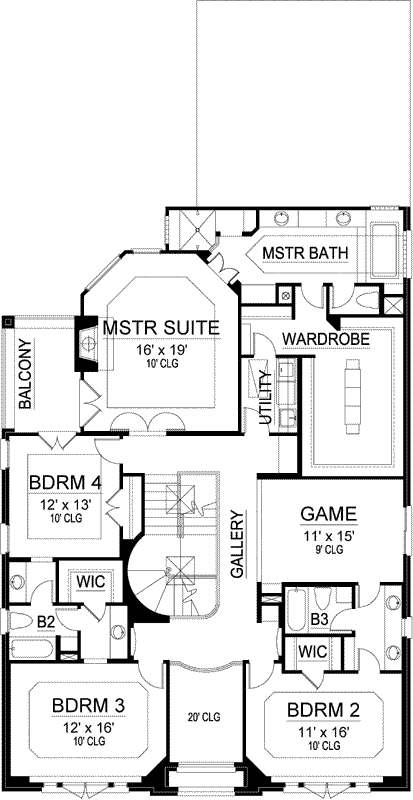Upper/Second Floor Plan: 63-376