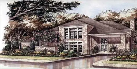 Contemporary house plans 63-381 - front exterior, 6,888 sq ft, 4 bed, 6 bath house plans | Monster House Plans