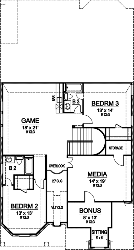 Upper/Second Floor Plan: 63-390