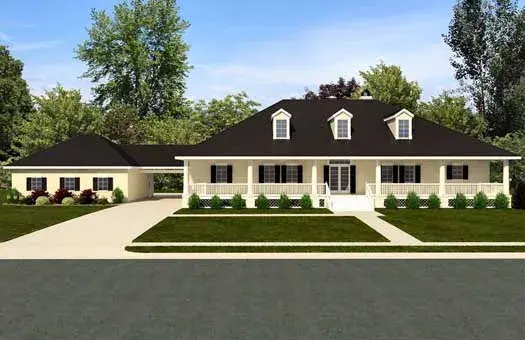 Southern house plans 63-402 - front exterior, 3,045 sq ft, 3 bed, 2 bath house plans | Monster House Plans