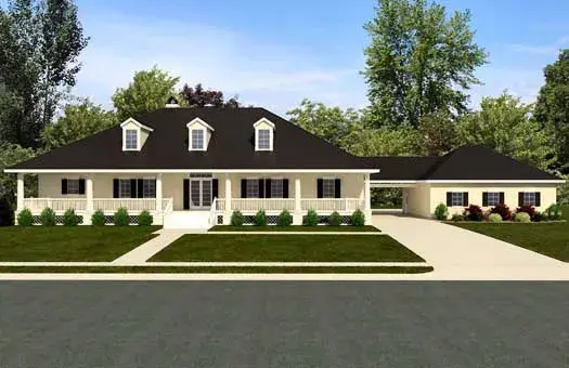 Southern house plans 63-404 - front exterior, 3,682 sq ft, 3 bed, 2 bath house plans | Monster House Plans