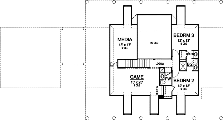 Upper/Second Floor Plan: 63-405