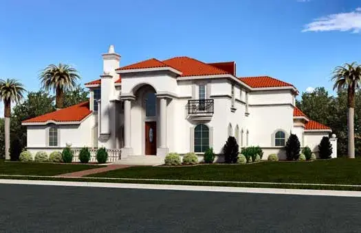 Mediterranean house plans 63-411 - front exterior, 4,680 sq ft, 4 bed, 4 bath house plans | Monster House Plans