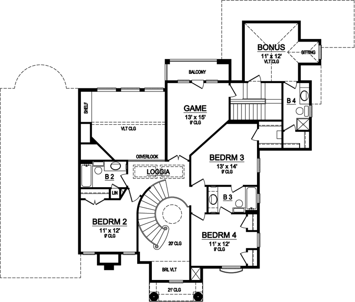 Upper/Second Floor Plan: 63-411