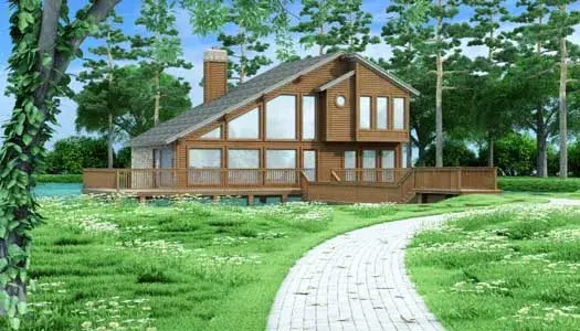 Contemporary house plans 63-415 - front exterior, 1,571 sq ft, 3 bed, 2 bath house plans | Monster House Plans