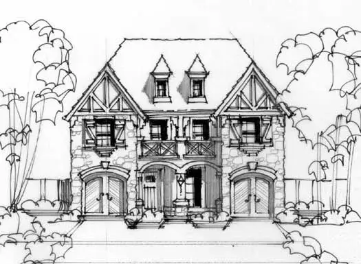 European house plans 63-416 - front exterior, 4,679 sq ft, 3 bed, 3 bath house plans | Monster House Plans