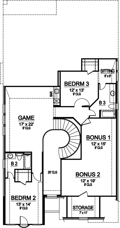 Upper/Second Floor Plan: 63-420