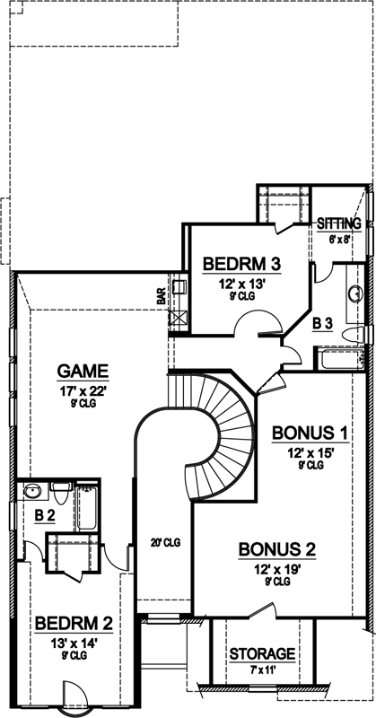 Upper/Second Floor Plan:63-421