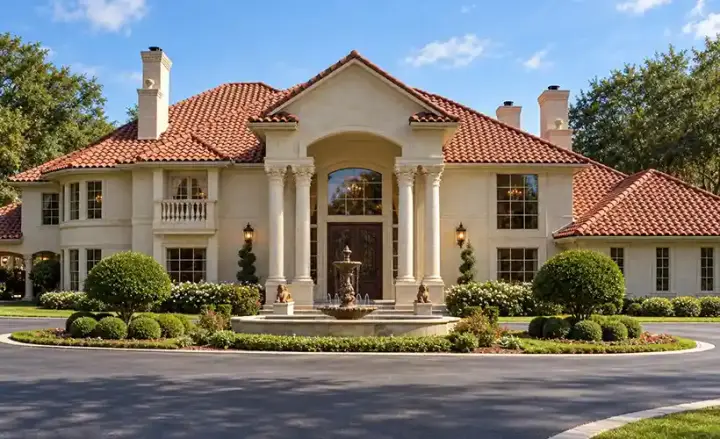 Mediterranean house plans 63-424 - front exterior, 10,325 sq ft, 5 bed, 6 bath house plans | Monster House Plans