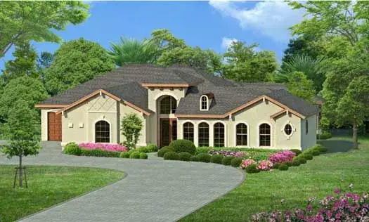 Mediterranean house plans 63-425 - front exterior, 3,242 sq ft, 4 bed, 3 bath house plans | Monster House Plans