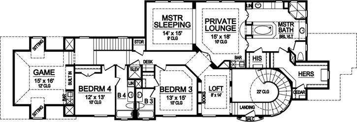Upper/Second Floor Plan: 63-426