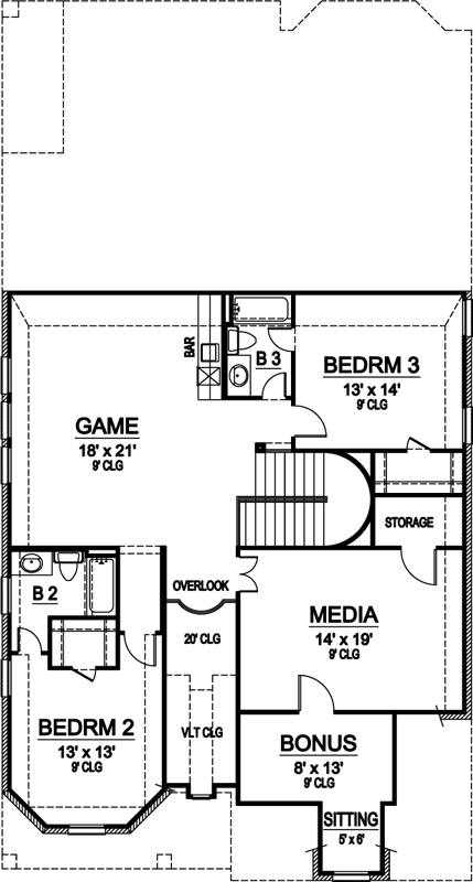 Upper/Second Floor Plan: 63-434