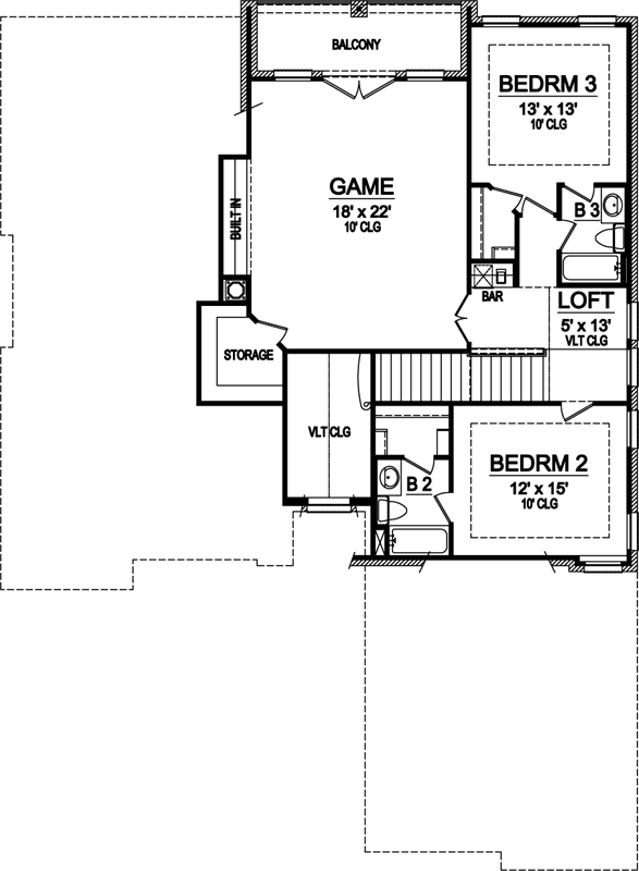 Upper/Second Floor Plan: 63-438