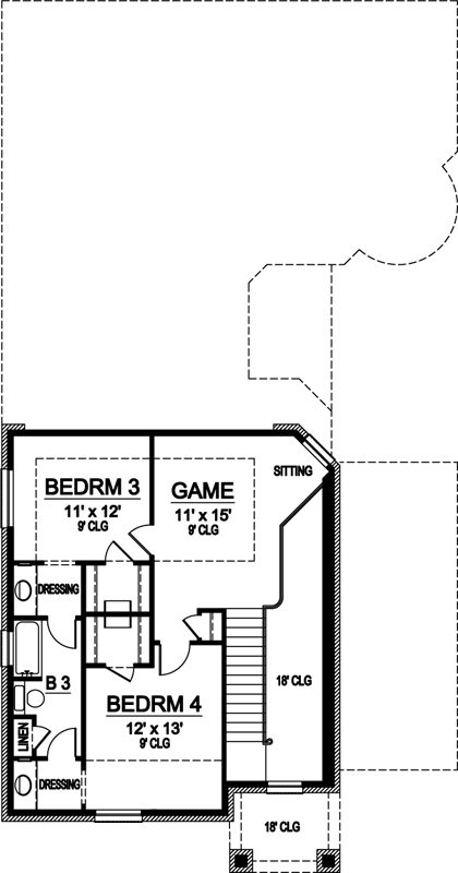 Upper/Second Floor Plan: 63-444