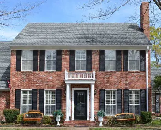 Early American house plans 63-450 - front exterior, 3,525 sq ft, 4 bed, 3 bath house plans | Monster House Plans