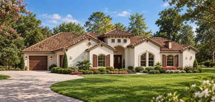 Mediterranean house plans 63-453 - front exterior, 3,260 sq ft, 4 bed, 3 bath house plans | Monster House Plans