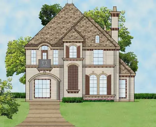 European house plans 63-466 - front exterior, 4,022 sq ft, 3 bed, 3 bath house plans | Monster House Plans