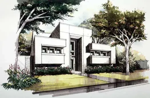 Modern house plans 63-498 - front exterior, 4,095 sq ft, 3 bed, 4 bath house plans | Monster House Plans