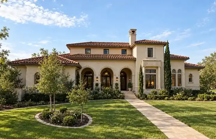 Mediterranean house plans 63-504 - front exterior, 4,862 sq ft, 4 bed, 5 bath house plans | Monster House Plans