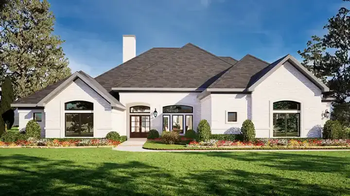 Traditional house plans 63-510 - front exterior, 3,894 sq ft, 4 bed, 3 bath house plans | Monster House Plans