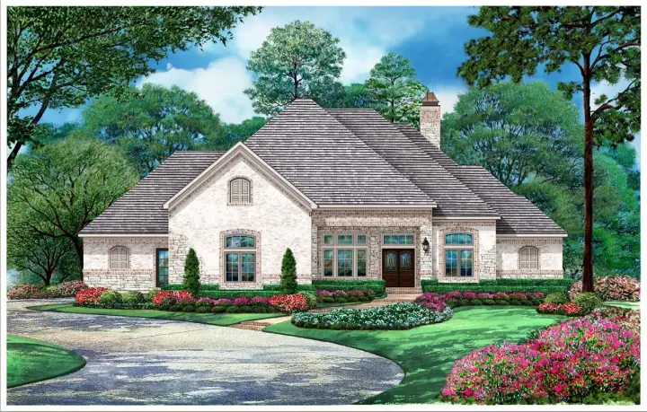 Traditional house plans 63-527 - front exterior, 3,773 sq ft, 3 bed, 3 bath house plans | Monster House Plans