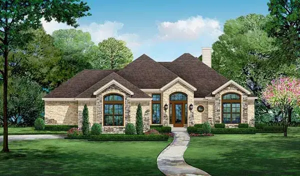 Traditional house plans 63-540 - front exterior, 2,398 sq ft, 3 bed, 3 bath house plans | Monster House Plans