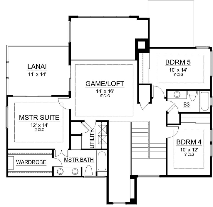 Upper/Second Floor Plan: 63-547