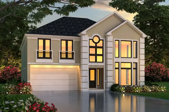 Mediterranean house plans 63-573 - front exterior, 3,462 sq ft, 2 bed, 2 bath house plans | Monster House Plans
