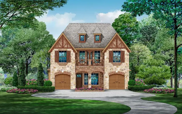 European house plans 63-574 - front exterior, 3,827 sq ft, 3 bed, 3 bath house plans | Monster House Plans
