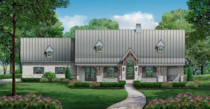 Craftsman house plans 63-588 - front exterior, 3,137 sq ft, 4 bed, 3 bath house plans | Monster House Plans