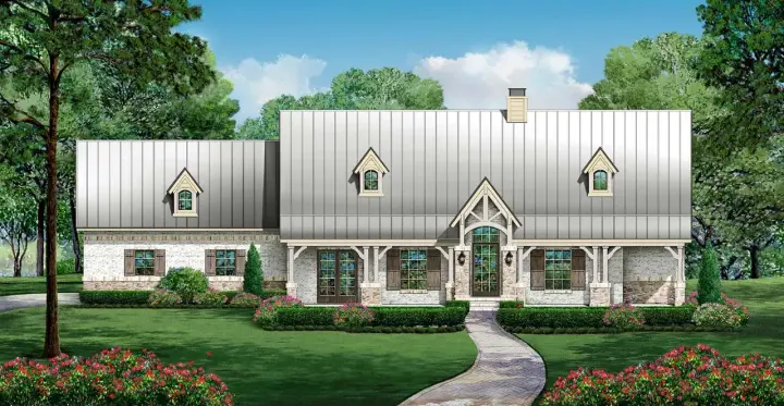 Craftsman house plans 63-592 - front exterior, 3,137 sq ft, 4 bed, 3 bath house plans | Monster House Plans