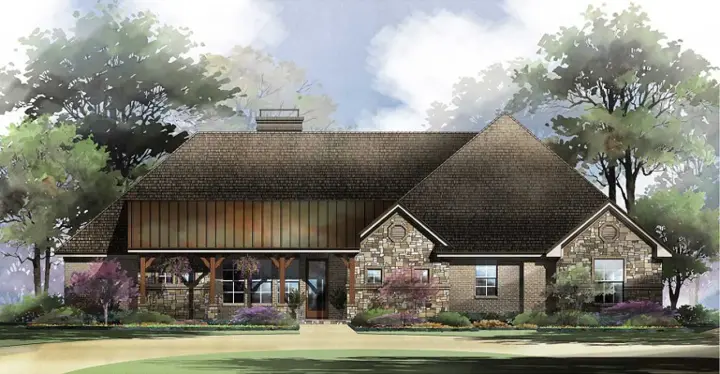Country house plans 63-627 - front exterior, 2,415 sq ft, 3 bed, 2 bath house plans | Monster House Plans