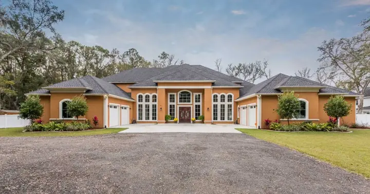 Mediterranean house plans 63-645 - front exterior, 6,434 sq ft, 4 bed, 4 bath house plans | Monster House Plans