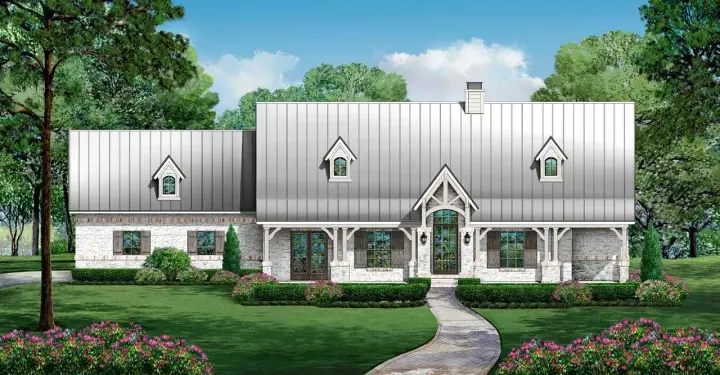 Craftsman house plans 63-654 - front exterior, 3,921 sq ft, 5 bed, 4 bath house plans | Monster House Plans