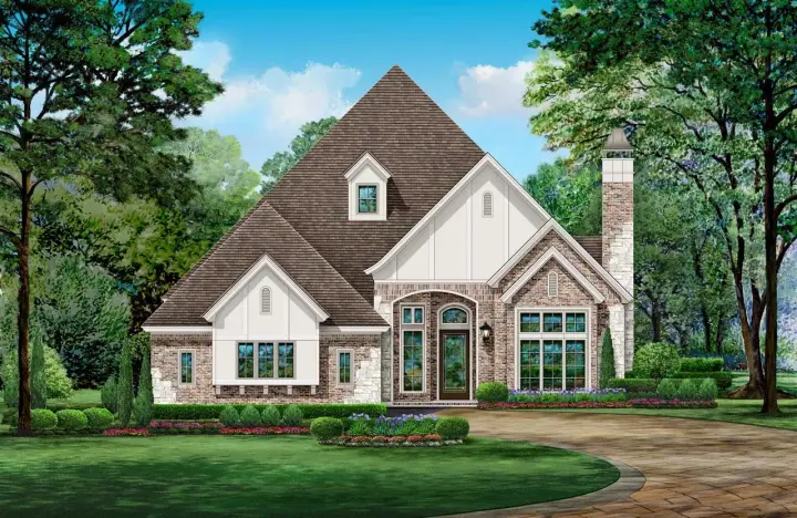 French Country house plans 63-681 - front exterior, 2,768 sq ft, 3 bed, 2 bath house plans | Monster House Plans