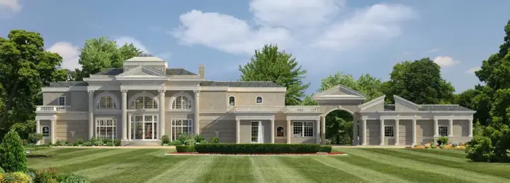 European house plans 63-691 - front exterior, 8,368 sq ft, 6 bed, 5 bath house plans | Monster House Plans