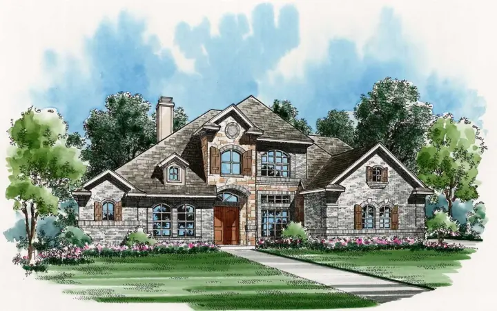 Traditional house plans 63-693 - front exterior, 3,832 sq ft, 4 bed, 4 bath house plans | Monster House Plans