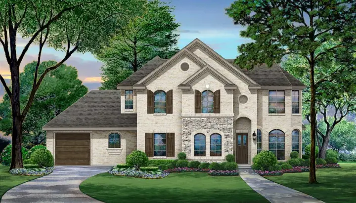 Traditional house plans 63-695 - front exterior, 3,110 sq ft, 4 bed, 3 bath house plans | Monster House Plans