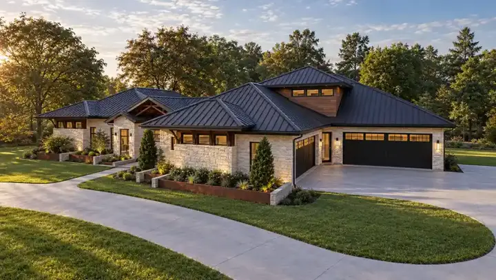 Contemporary house plans 63-713 - front exterior, 4,768 sq ft, 5 bed, 5 bath house plans | Monster House Plans