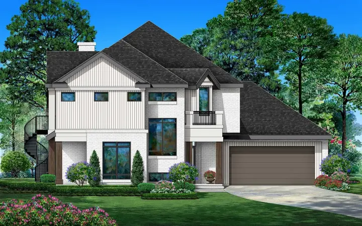 Traditional house plans 63-721 - front exterior, 3,783 sq ft, 4 bed, 4 bath house plans | Monster House Plans