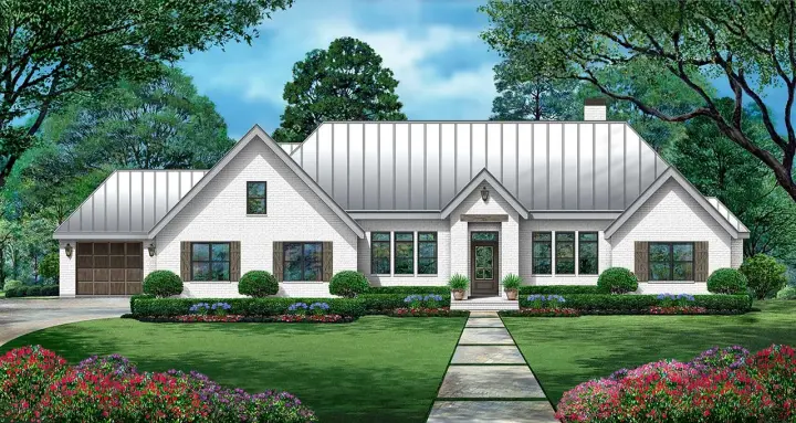 Contemporary house plans 63-723 - front exterior, 4,041 sq ft, 4 bed, 1 bath house plans | Monster House Plans