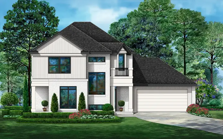 Transitional house plans 63-765 - front exterior, 2,687 sq ft, 3 bed, 3 bath house plans | Monster House Plans